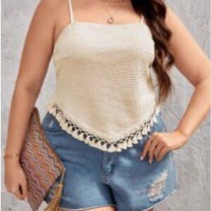 Shein Curve Tassel Hem Cami Top – Size 4XL NWOT